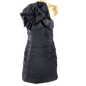 Chaouiche one shoulder black cocktail dress